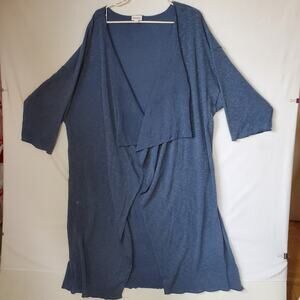 NWOT Lularoe Womans Large Shirley Blue Kimono Angel Sleeve Shirt Top